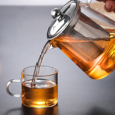 Heat Resistant Clear Glass Teapot with 304 Stainless Steel Strainer Durable supplier