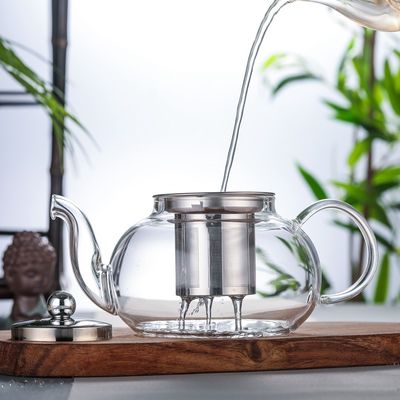 Stovetop Safe Glass Loose Leaf Teapot , 600m /, 800ml Glass Infusion Teapot supplier