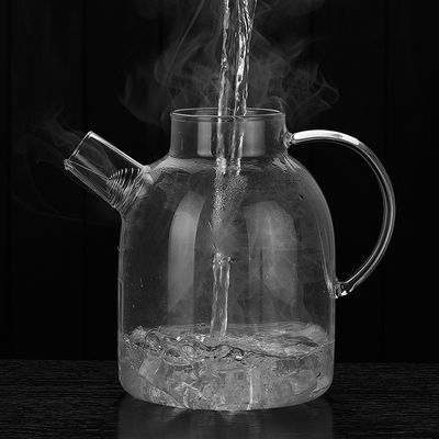 3 - 4 Person Modern Glass Teapot , Wedding / Holidays Pyrex Glass Kettle supplier
