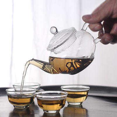 8.5oz 250ml Stove Top Teapot With Infuser , Clear Pyrex Tea Kettle With Glass Filter supplier