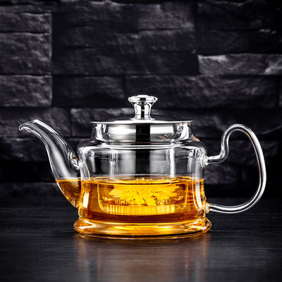 Handblown Thermal Teapot With Infuser , Colored Infuser Borosilicate Kettle supplier