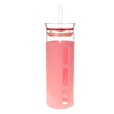 18.5oz Shatterproof Glass Travel Bottle , Borosilicate Water Bottle With Straw supplier