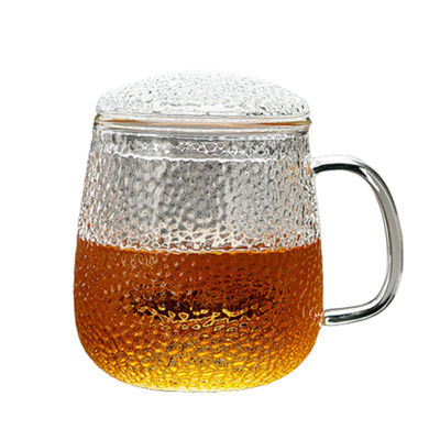 Customized Glass Tea Infuser Cup Single Serving Borosilicate Glass Material supplier