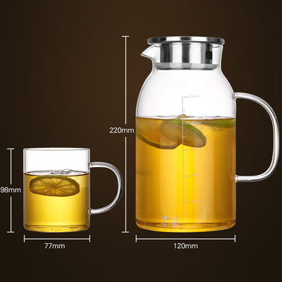 1800ml Glass Water Pitcher With Filter Withstands Temperature 0 ℉ - 300 ℉ supplier