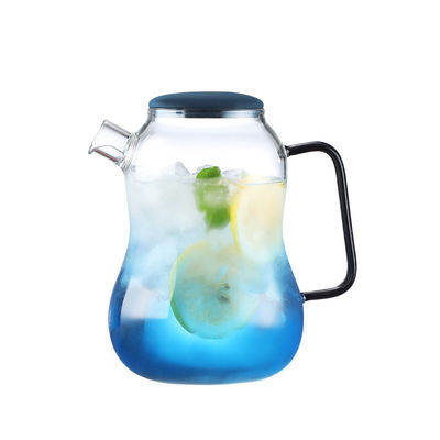 Handmade Glass Carafe With Cup , Large Water Carafe For Home / Restaurant supplier