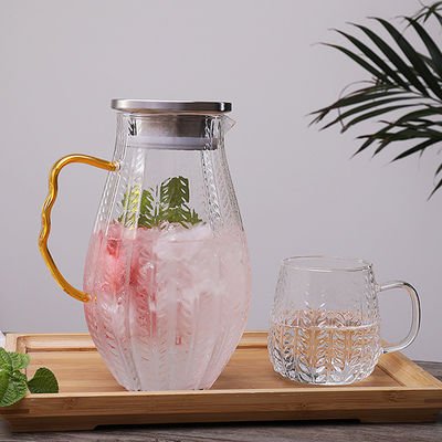 Kitchen 1.5L Glass Water Pitcher Microwave Safe High Borosilicate Material supplier