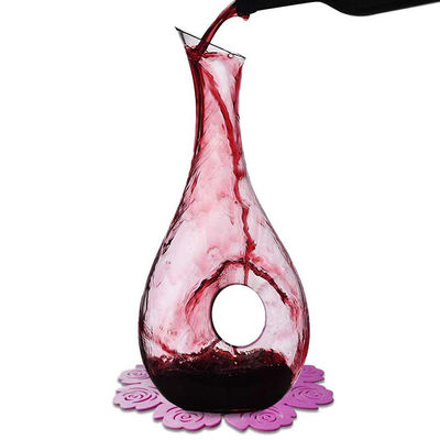 Wedding / Birthday Glass Wine Decanter Punted Bottom Narrow Neck OEM / ODM Service supplier