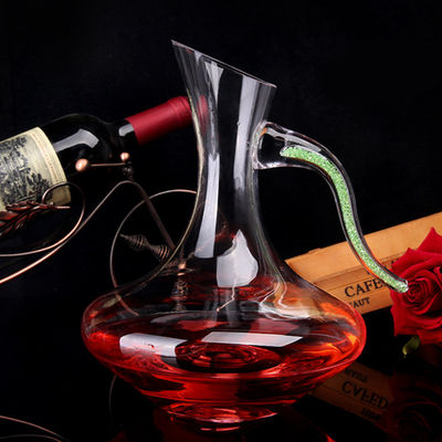 Classical Design Round Wine Decanter , Hand Blown Lead Free Glass Decanter supplier
