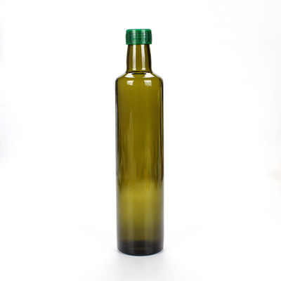 Square Dark Green Amber Glass Olive Oil Bottle For Packing Cooking Oil supplier