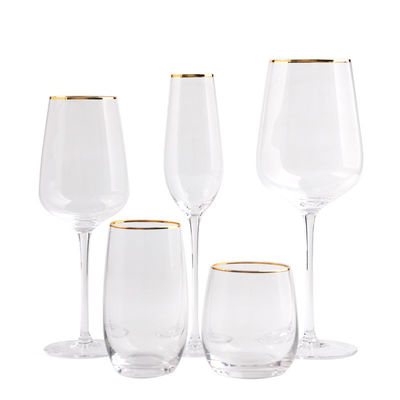 Machine Made Crystal Wine Glasses Custom Capacity For Home Party / Bar Eco Friendly supplier