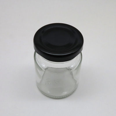 Empty Food Storage Glass Jam Jar Round Shape Durable With Screw Metal Lid supplier