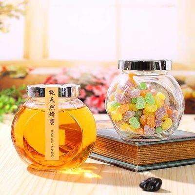 Empty Wide Mouth Glass Honey Jar With Lid Custom Size Machine Made Craft supplier