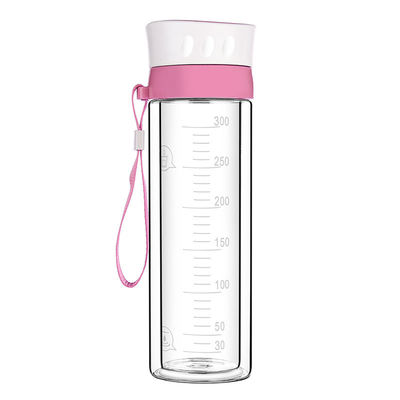 High Borosilicate Glass Water Bottle With Scale BPA Free Heat Resistant supplier