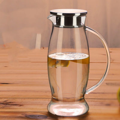 50 Oz Iced Tea Glass Water Pitcher With Stainless Steel Lid / Spout Easy To Use supplier