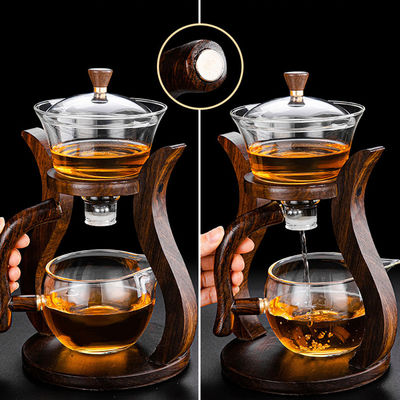 Bamboo Stand Borosilicate Glass Tea Infuser Cup supplier