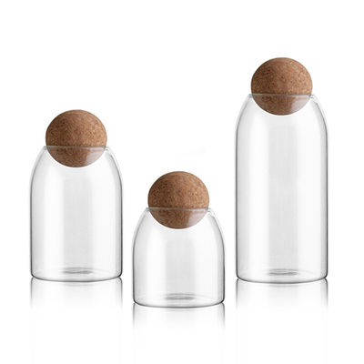 500ml Candy Airtight Glass Jar With Cork Ball Lid supplier