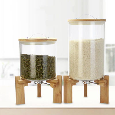 7.5L Borosilicate Lead Free Airtight Glass Jar With Bamboo Lid supplier