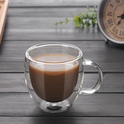 450ml Insulated Borosilicate Double Wall Glass Cup supplier