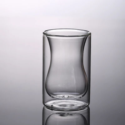 Heat Resistant 120ml Mouth Blown Double Wall Glass Cup supplier