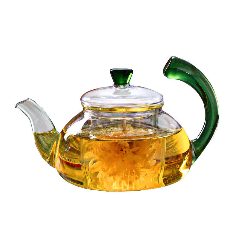 Smooth Surface Clear Glass Teapot Modern 600ml / 20oz Glass Kettle Teapot supplier