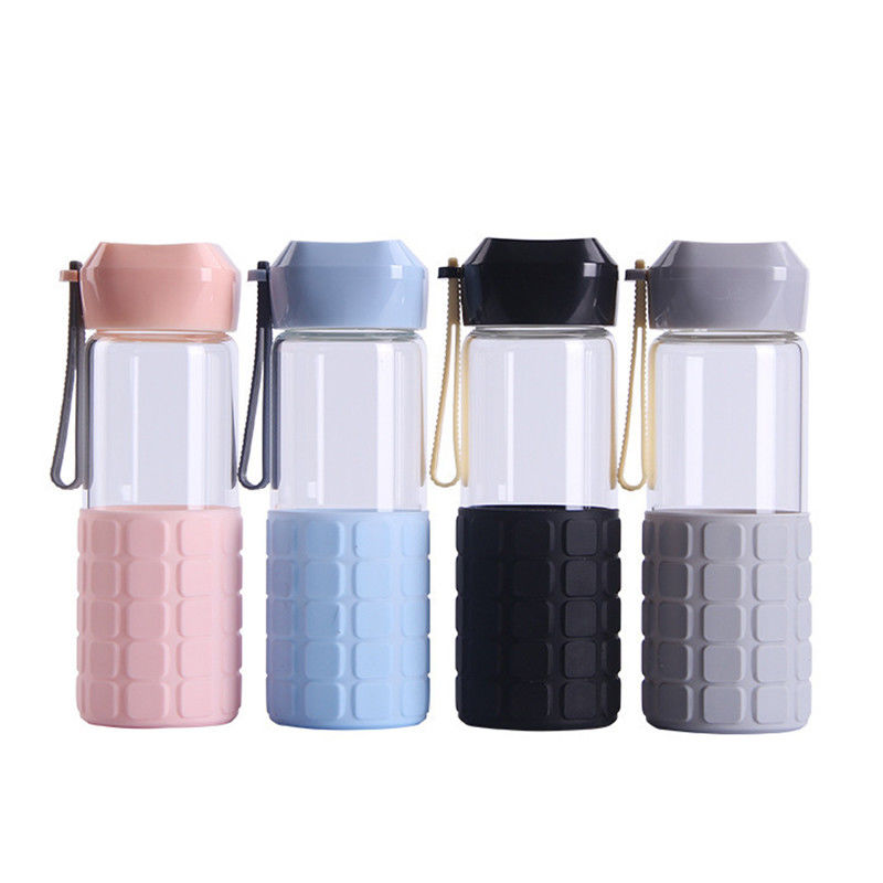 Wide Mouth Glass Water Bottle Lead Free High Borosilicate For Christmas Gifts supplier