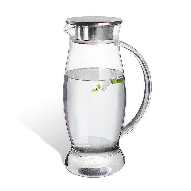 50 Oz Iced Tea Glass Water Pitcher With Stainless Steel Lid / Spout Easy To Use supplier