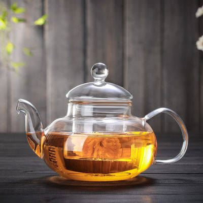 Home Clear Glass Tea Kettle , Blooming Loose Leaf Heat Resistant Glass Teapot supplier