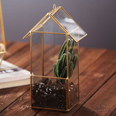 House Shaped Geometric Succulent Terrarium , Jewelry Holder Air Plant Container supplier