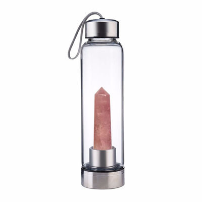 Pure Crystal Glass Water Bottle Natural Healing For Hot / Cold Drinks supplier
