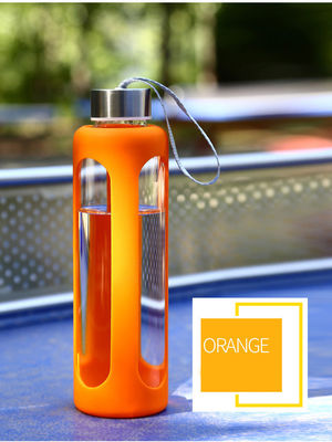 Safe Leak Proof Reusable Water Bottles Eco Friendly With Silicone Sleeve supplier