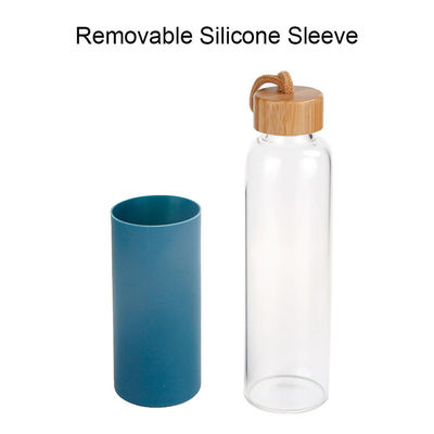 Non Toxic Portable Glass Water Bottle Open Mouth Design Easy To Carry supplier