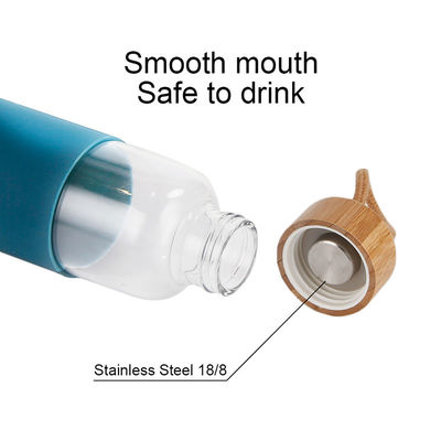Non Toxic Portable Glass Water Bottle Open Mouth Design Easy To Carry supplier