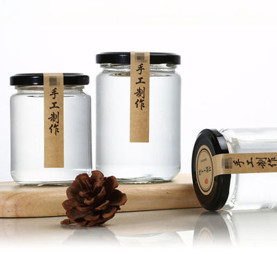 180ml / 280ml Honey Clear Mason Jars , Durable Metal Lid Empty Jam Jars supplier