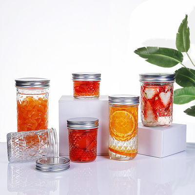 Jelly Food Glass Pickle Jar , 4oz / 8oz Clear Caviar Clear Glass Jars supplier