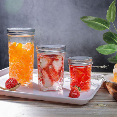 Jelly Food Glass Pickle Jar , 4oz / 8oz Clear Caviar Clear Glass Jars supplier