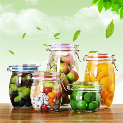 Stocked Airtight Glass Jam Jar Canister Multi Capacity Soda Glass Material supplier