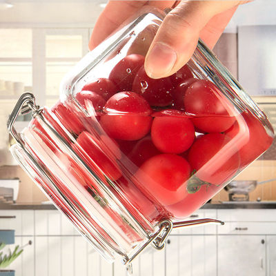 Wide Opening Recycled Glass Jars With Lid , Fermenting Glass Preserving Jars supplier