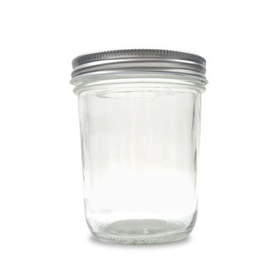 Food Storage 4oz / 8 Oz Glass Jars , Wide Mouth Straight Sided Glass Jars supplier
