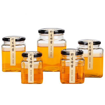 Food Storage Square Glass Jars , Portable 4 Inches Wide Mouth Glass Jars supplier