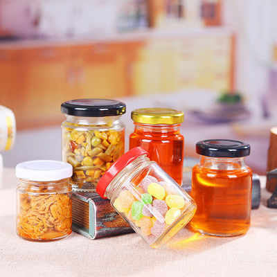 Lead Free Seal Label Glass Honey Jar With Tin Lid Food Grade Round Shape supplier