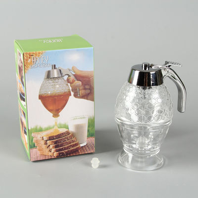 No Drip Plastic Honey Sugar Syrup Dispenser Container With Storage Stand / Stopper supplier