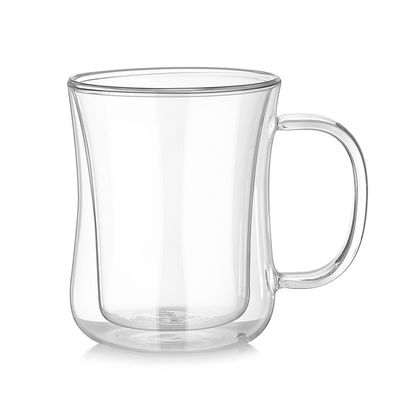 220ml / 420ml Double Wall Glass Cup Insulated Thermal For Tea / Coffee supplier