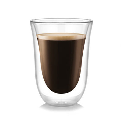 Transparent Double Wall Glass Cup Microwave / Dishwasher Safe For Coffee / Milk supplier