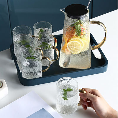 Colored Espresso Glass Cup With Handle , Eco Friendly Double Wall Glass Tumbler supplier