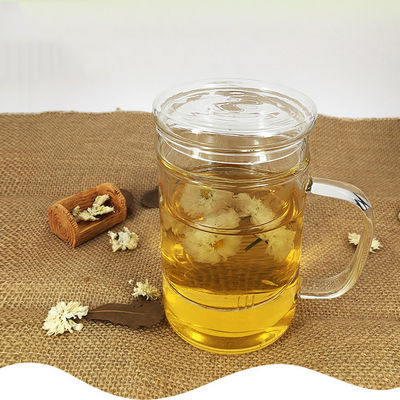 Stocked Glass Tea Cup With Strainer , Eco Friendly Glass Tea Mug With Infuser And Lid supplier