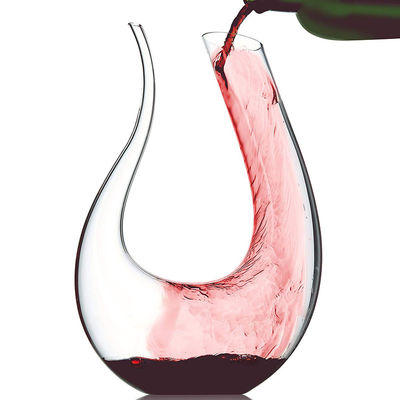Mouthblown Lead Free Wine Decanter , Round Cone Modern Wine Decanter Easy To Clean supplier