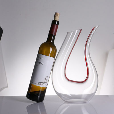 Mouthblown Lead Free Wine Decanter , Round Cone Modern Wine Decanter Easy To Clean supplier