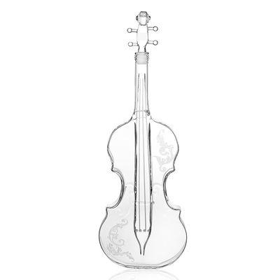 Creative Violin Shaped Vintage Whiskey Decanter , Single Wall Glass Wine Carafe supplier