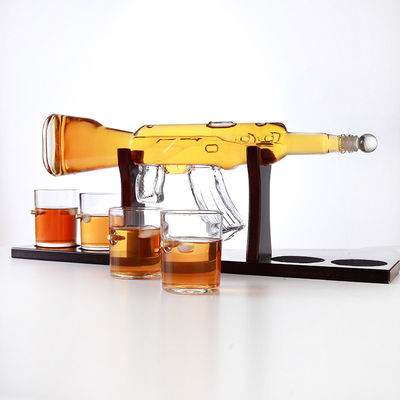 Handmade Glass Wine Decanter M416 Gun Shaped Easy To Use OEM / ODM Service supplier