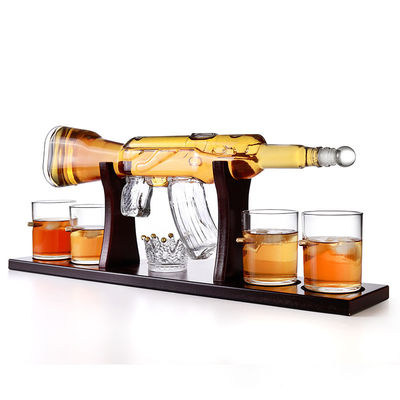 Handmade Glass Wine Decanter M416 Gun Shaped Easy To Use OEM / ODM Service supplier